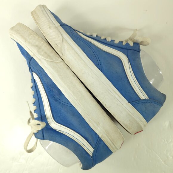 VANS BLUE SUEDE LEATHER LACE UP SHOES LOW TOP MEN'S SIZE 8 WOMEN'S SIZE 9.5 .... - Picture 12 of 16